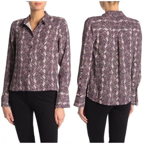 Equipment Huntley Snake-Print Button-Front Shirt - Picture 1 of 6